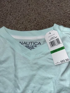 Nautical Teal V Neck 14/16 - Picture 1 of 2