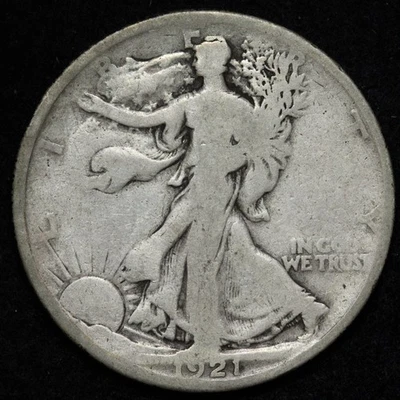1921 Walking Liberty Silver Half Dollar VG E353 ZACCX - Image 1 of 2