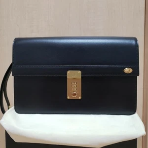 Dunhill Calf Leather Dial Lock second Bag Black Size:W: 10.6×H:6.7 in. - Picture 1 of 10