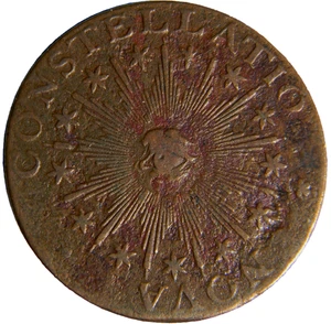 1783 Nova Constellatio copper, CONSTELLATIO, Pointed Rays, Small U.S  (04938) - Picture 1 of 2
