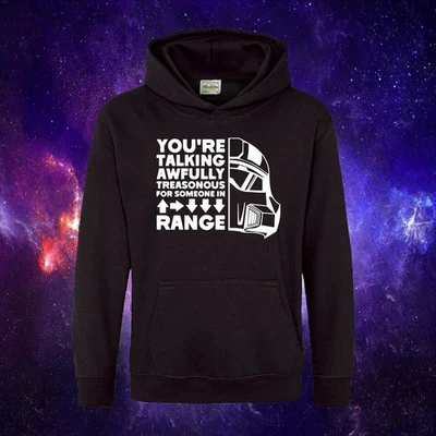 GILDAN You're Talking Awfully Treasonous Helldivers 2 Inspired Kids/Adults Hoodie Hood