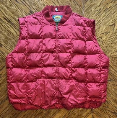 Cabelas Premier Northern Goose Down Men’s Red Vest Sz 3XL Tall  - Image 1 of 4