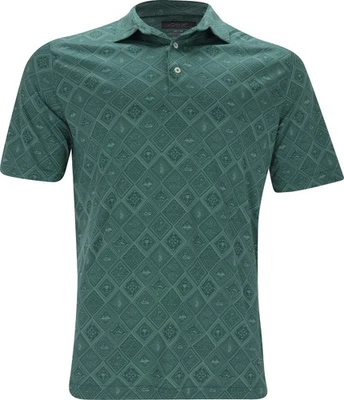 Camisa verde pájaro estampado azulejos de golf Microlux reciclados Greg Norman ML75 para hombre Foto 1 de 4