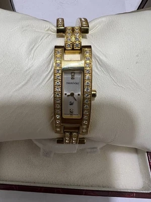 Reloj Swarovski Hecho en Suiza Oro Cristal Mujer, Con Caja Foto 1 de 4