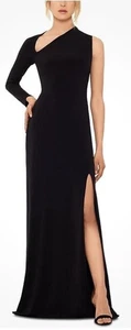 NEW NWT Betsy & Adam Womens Asymmetrical Gown Black Size 8 A22317 Free Shipping - Picture 1 of 1