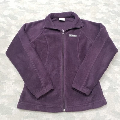 Chaqueta polar Columbus para mujer XS púrpura cremallera completa bolsillos manga larga Foto 1 de 4
