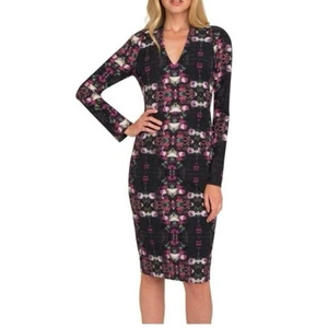 Black Halo Kleid Gr. 4 Etuikleid geblümt bunt Mindy schwarz langarm Büro - Bild 1 von 12