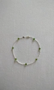 Sterling Silver and Peridot Anklet - Picture 1 of 3