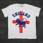 ENGLAND Lion Football Supporters T-Shirt Mens White St George