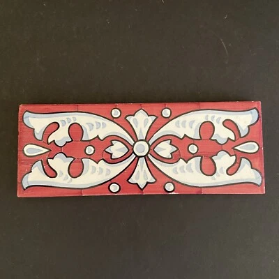 Azulejo Casa Pupo de Colección Pintado a Mano Damasco 8" x 3" Firmado Español JS España Foto 1 de 4