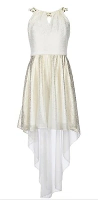 Vestido de fantasía Tween Diva para niña grande con joyas cuello halter alto-bajo talla 14 Foto 1 de 4