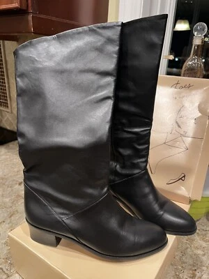 Mister Shoes by Markon Calzado Cuero Negro Botas Pull-on Para Mujer Talla 7 Foto 1 de 4