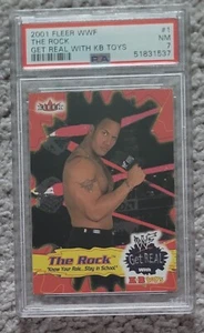 2001 Fleer WWF THE ROCK #1 Get Real With KB Toys Wrestling PSA 7 - Picture 1 of 1