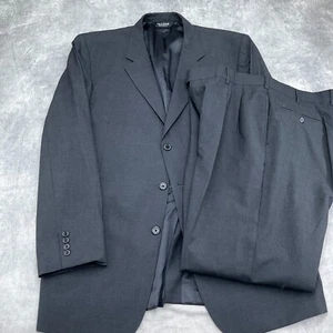 Jos A Bank Suit Men 46L/38Wx31L Gray Straight Leg Classic Career Wool 2pc - Picture 1 of 24