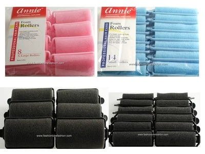 SOFT FOAM CUSHION HAIR ROLLERS,CURLERS HAIR CARE,STYLING 5 SIZES,4 COLORS - Image 1 of 2