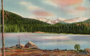 Cartolina Colorado • Mt. Evans & Range di Echo Lake • Lino Pubblicato 1955 - Foto 1 di 2