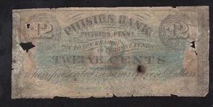 ⭐⭐ BANCONOTA 12c 1800 PITTSTON, PA OBSOLETA CONTEA DI LUCERNA 53254 - Foto 1 di 2