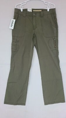 Pantalones cargo para mujer CABELAS verde oliva convertibles dobladillo con lengüeta enrollable pantano talla 10 Foto 1 de 4