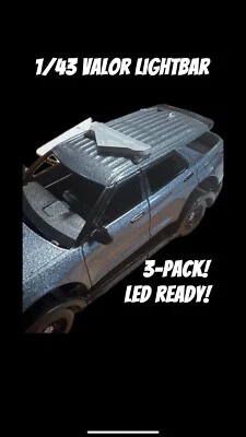 1/43 VALOR LIGHTBAR FOR MODEL POLICE FIRE EMS 3-PACK LED READY - Image 1 of 4