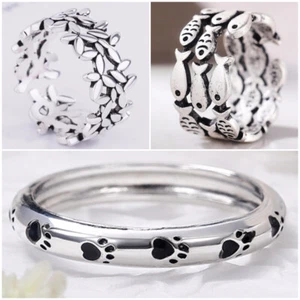 Anello Donna Gioielli Moda Argento 925 Ragazze Regalo Anniversario Taglia 6-10 - Foto 1 di 25
