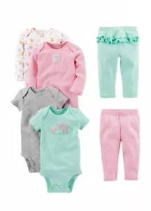 🔥Simple Joys by Carter's Baby Girls' 6-Piece Bodysuits And Pants Set Size 12M🔥 - Picture 1 of 7
