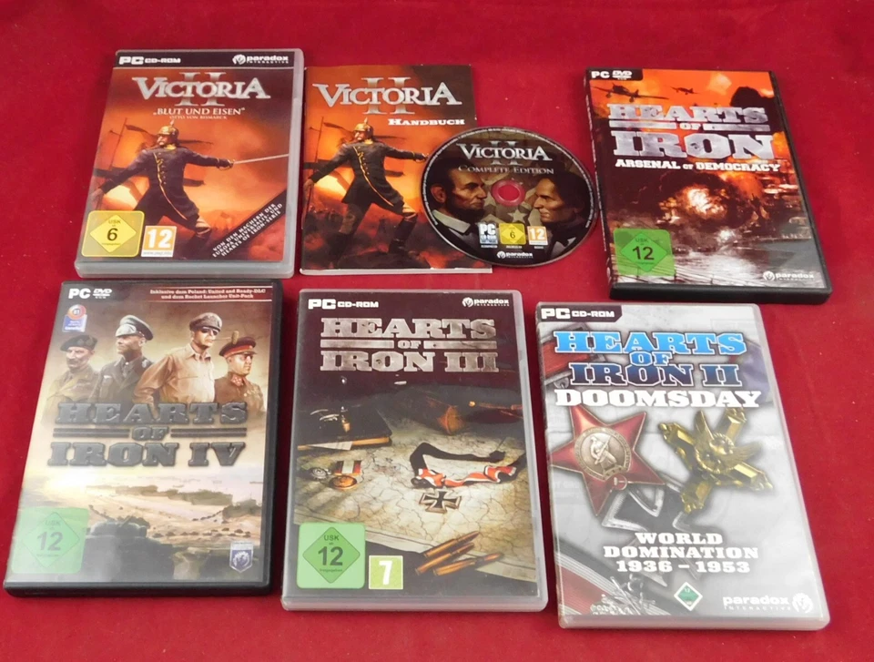 6 Paradox Spiele - Hearts of Iron & Victoria 2 - CD Keys verbraucht! - Bild 1 von 1