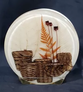 Retro Vintage 1970s Baskets Flowers Acrylic LUCITE Napkin Holder - Picture 1 of 11