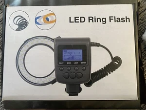 RF550D Macro LED Ring Flash Light for Nikon Canon Olympus DSLR Camera 5DMK3 1DX - Picture 1 of 2