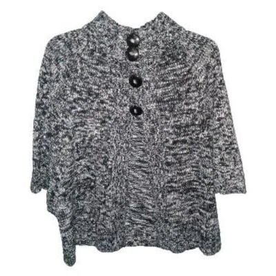 Allison Britney черный белый открытый качели плащ свитер L Cottagecore гранж - Изображение 1 из 4