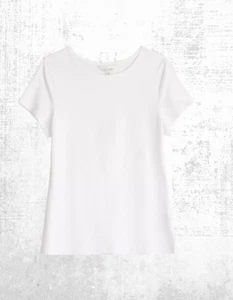 Ex Seasalt Women’s Short Sleeve Cotton T-shirt in Salt White Plain (Defect) - Picture 1 of 5