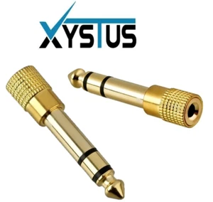 Headphone Adapter GOLD PLATED 3.5mm female Socket to 6.35mm male Jack Plug Audio - Picture 1 of 2