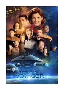 Star Trek Voyager crew printed a4 mounted poster choice of frame - Picture 1 of 4