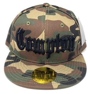 Camouflage COMPTON Snapback Hat Cap CPT Camo Flat Bill South Central LA Cali New - Picture 1 of 5