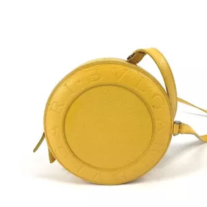 BVLGARI Round shape B-ZERO1 Round Pochette bag Shoulder Bag Leather yellow - Picture 1 of 11