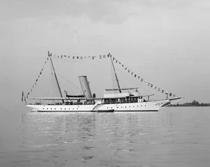 Anfang 1900er, Dampfyacht, Schiff, Boot, Foto, Neubild Reproduktion - Bild 1 von 1