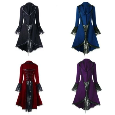 Dress Jacket Coats Rave Long Women Retro Victorian Steampunk Brocade Punk - Image 1 of 4