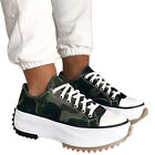 1 Pair Walking Shoes Non-Slip Comfy Lace-Up Platform Canvas Shoes Lightweight