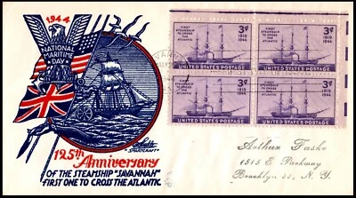 923-5 Savannah Steamer FDC, L W Staehle Cachet, GC, addressed, OF - Image 1 of 3