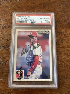 Will Clark Signed Card Psa Dna Coa Slabbed Autographed Rangers - Picture 1 of 5