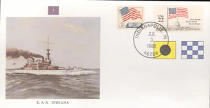 EE. UU. Cubierta conmemorativa de Indiana - gran información histórica en la parte posterior - Imagen 1 de 2