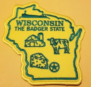 Wisconsin The Badger State Embroidered Magnet Style Embroidered Patch 3.5x4" - Picture 1 of 2