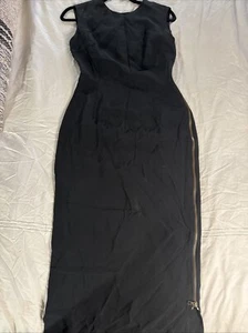 Dolce Gabbana Long Black Sleeveless Dress Sz 42 - Picture 1 of 13