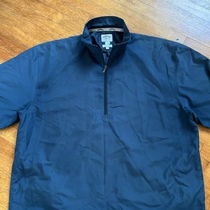 Callaway Golf Windbreaker Jacket Men XL Blue 1/4 Zip Short Sleeve Tech Pullover - Picture 1 of 22