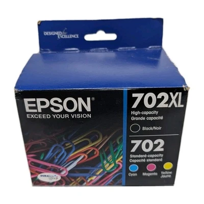 Cartucho de tinta Epson 702XL negro y 702 color paquete de 4 caducidad 02/2024 NUEVO Foto 1 de 4
