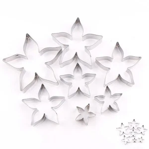 Die Stainless Steel Cake Cutting Rose Flower 7Pcs Cookie Mold Cutters Calyx - Picture 1 of 12