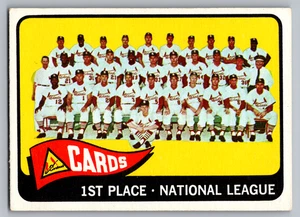 1965 TOPPS #57 ST. LOUIS CARDINALS TEAM CARD W/BOB GIBSON/LOU BROCK/BOB UECKER - Picture 1 of 3