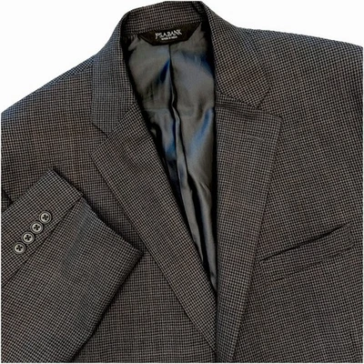 Jos A Bank Hombre 44R Blazer Lana Gris Espiga Chaqueta Abrigo Deportivo Foto 1 de 4