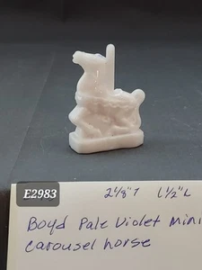 Vintage Boyd’s Art Glass Pale Violet Miniature Glass Carousel Horse - Picture 1 of 4