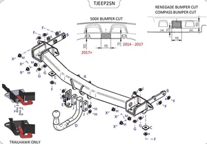 Barra de remolque automotriz Towtrust cuello de cisne para Jeep Renegade SUV 2015-en adelante - Imagen 1 de 8
