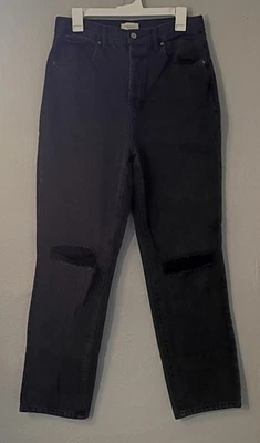 Jeans jeans PacSun Dad feminino desgastado tamanho 30 preto - Imagem 1 de 4